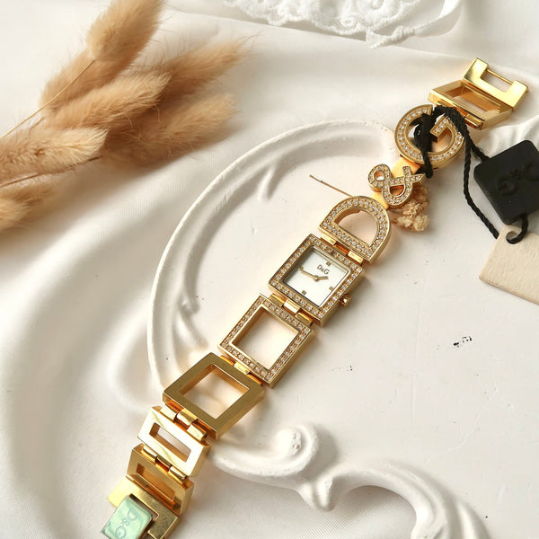 D&G White Square Dial with Gold Chain Watch [Like New]