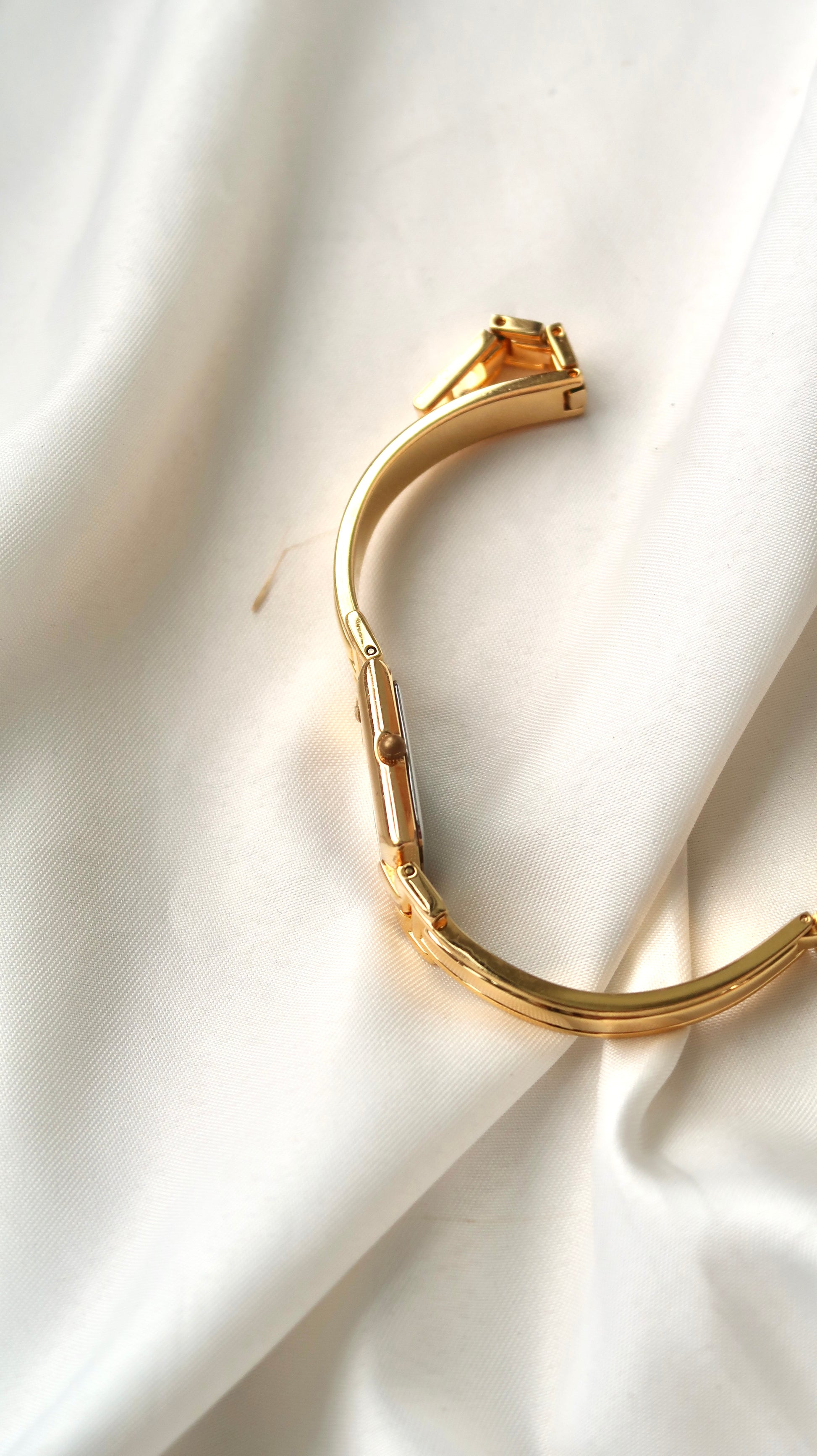 GV. Black Rect Dial with Gold Bangle Watch