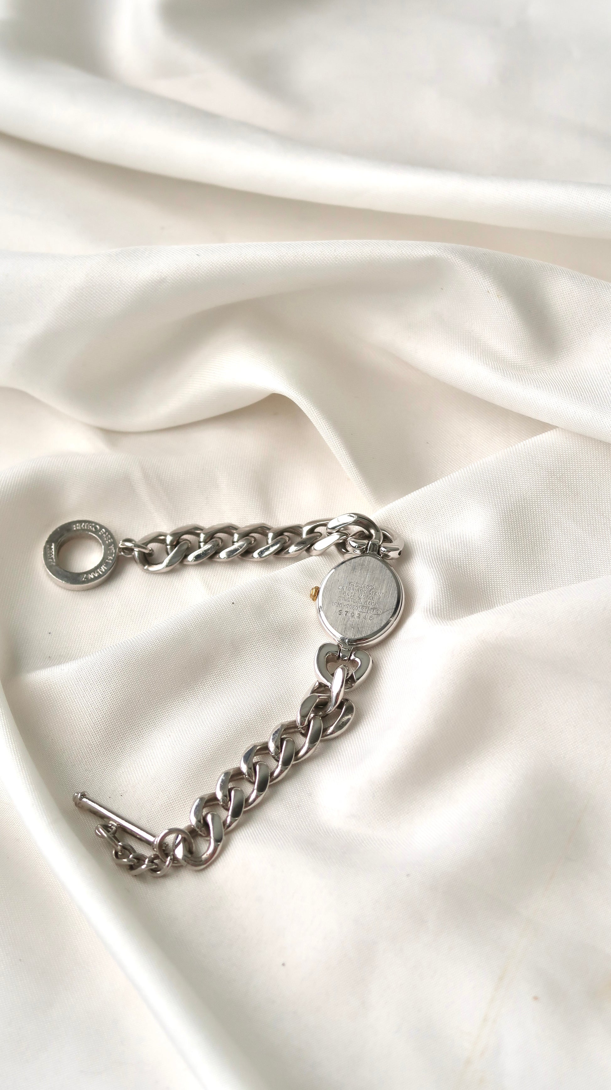 S. Tisse Blue Oval Dial with Silver Chain Watch