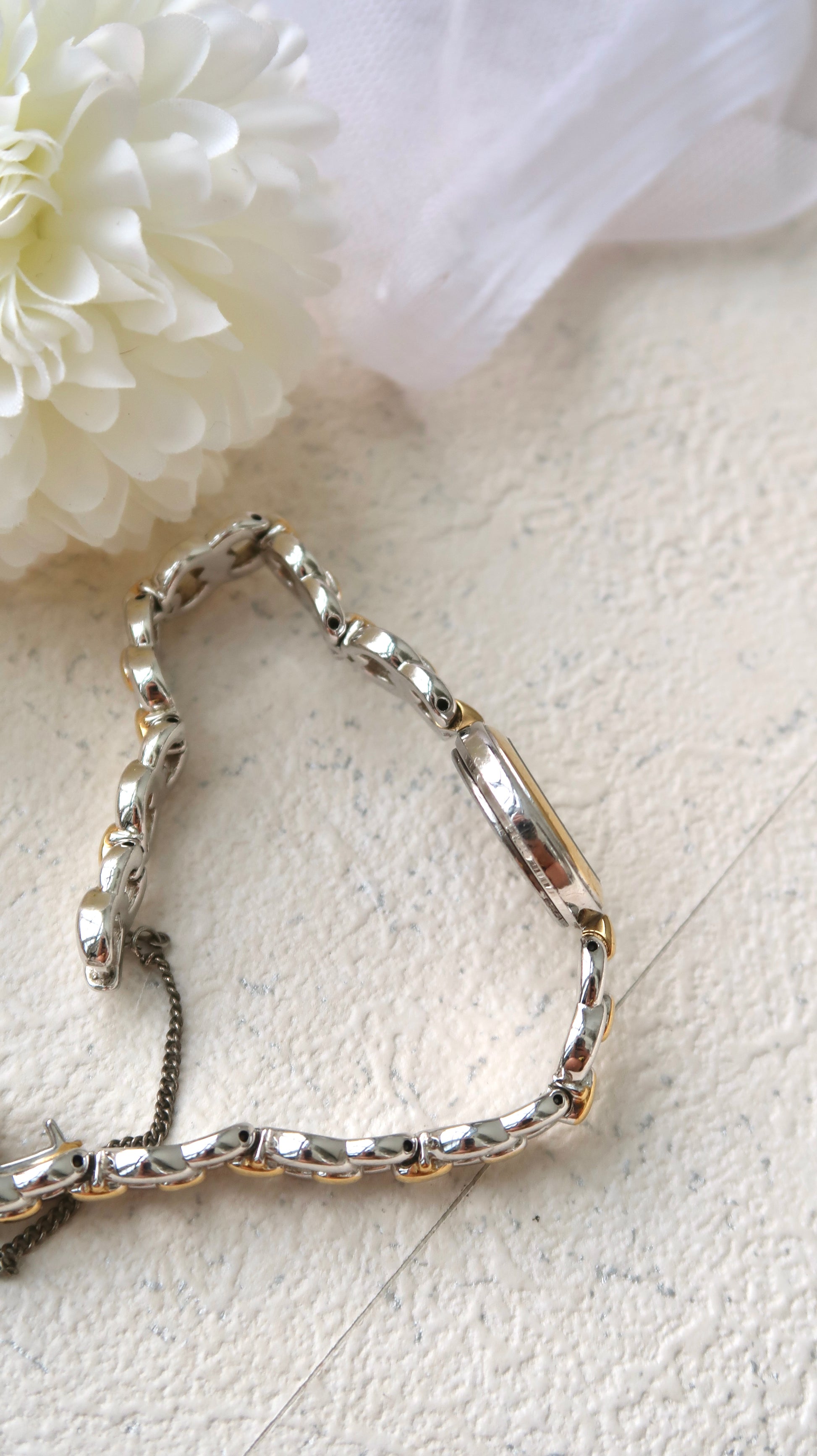 S. Tisse Round Roman MOP Dial with Two Tone Chain Watch