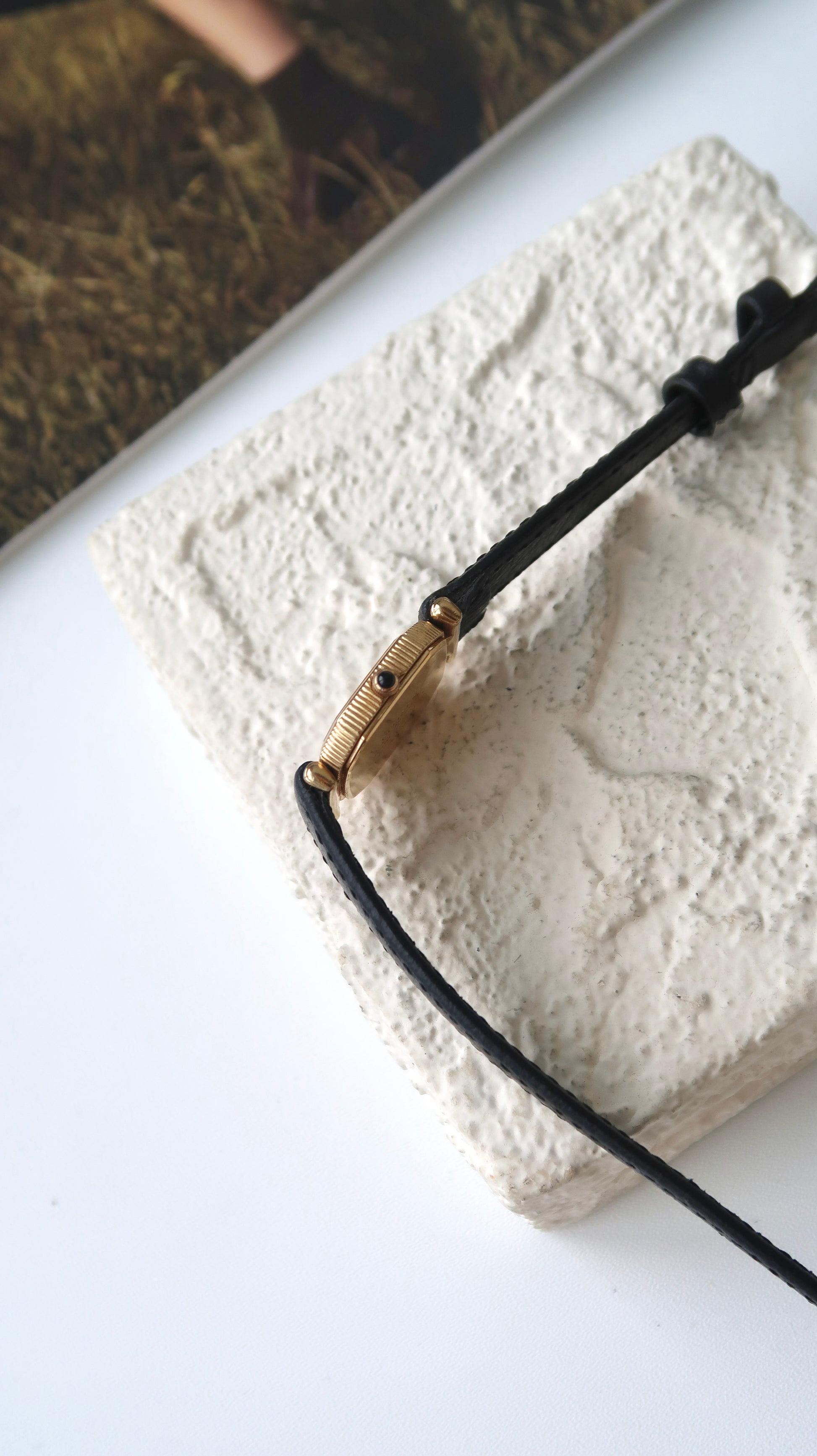 CTZ Excella White Square Roman Dial with Black Strap Watch