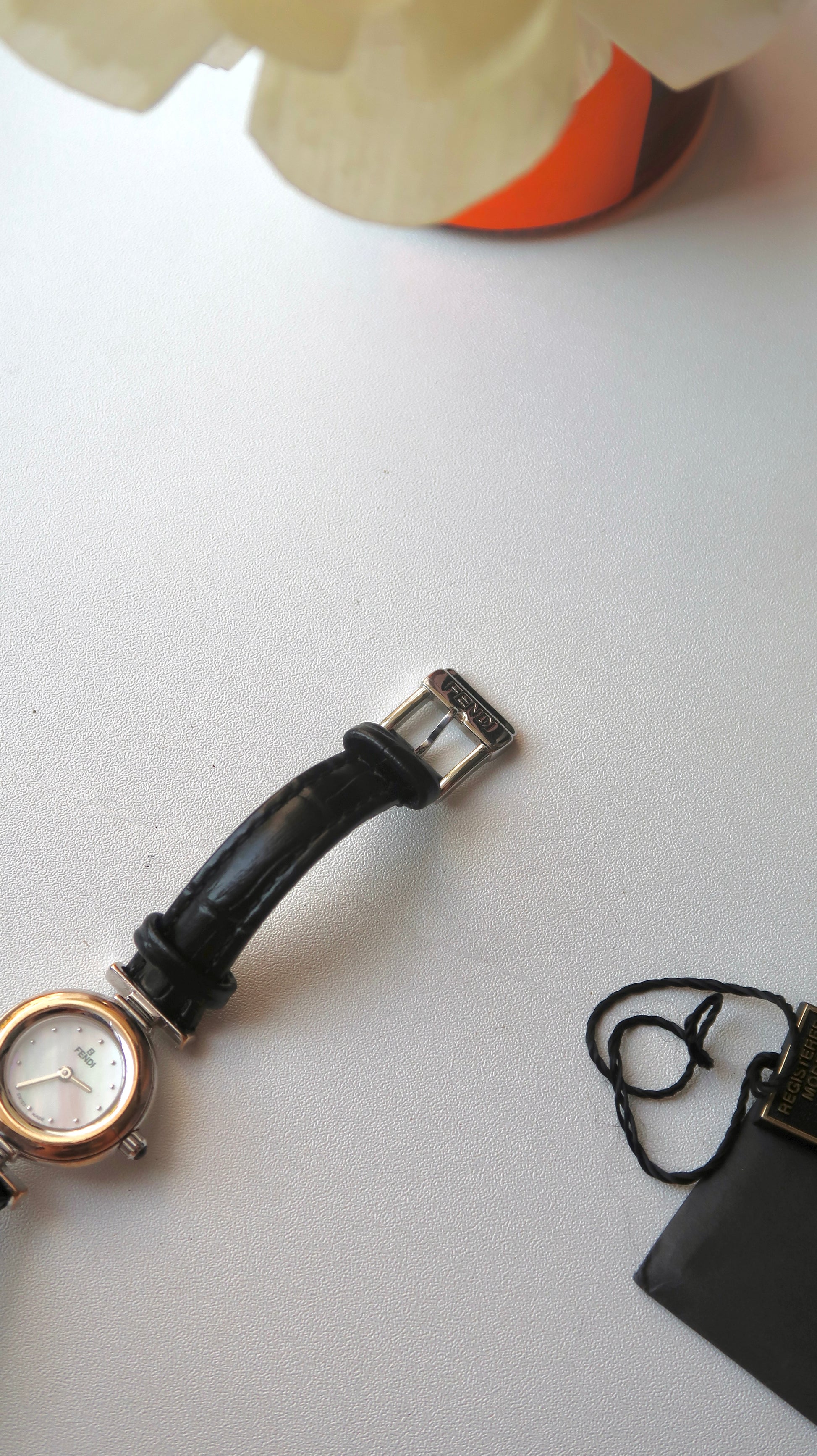 [FULLSET WITH BOX] F. 320L MOP Round Dial with Black Strap