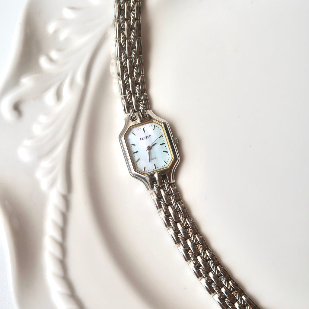 CTZ. Exceed MOP Octagon Dial Silver Chain Watch
