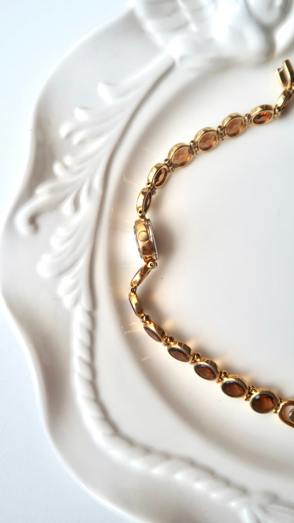 S. Lassale Brown Round Dial Brown Gold Chain Watch