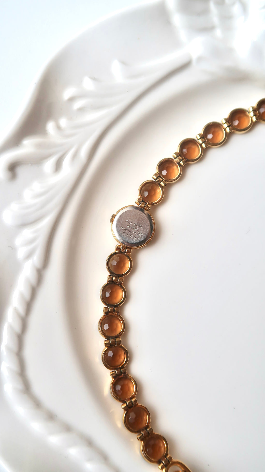 S. Lassale Brown Round Dial Brown Gold Chain Watch