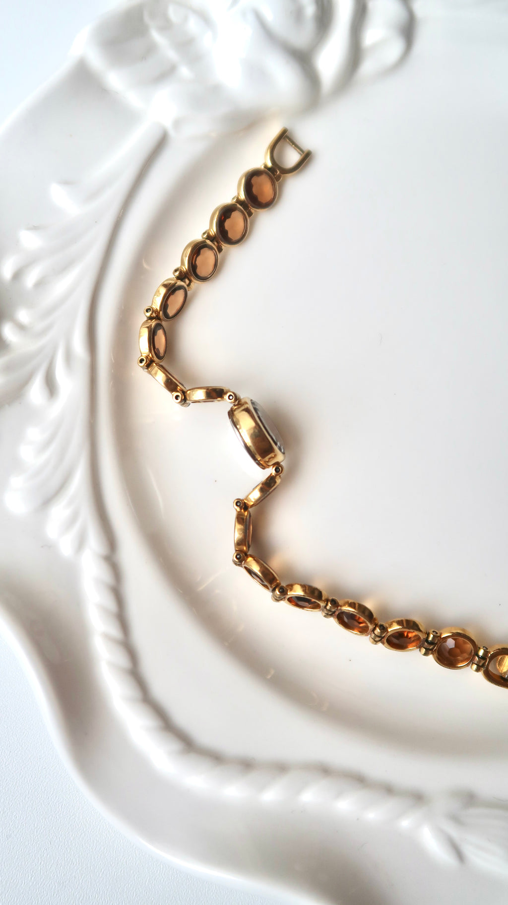 S. Lassale Brown Round Dial Brown Gold Chain Watch
