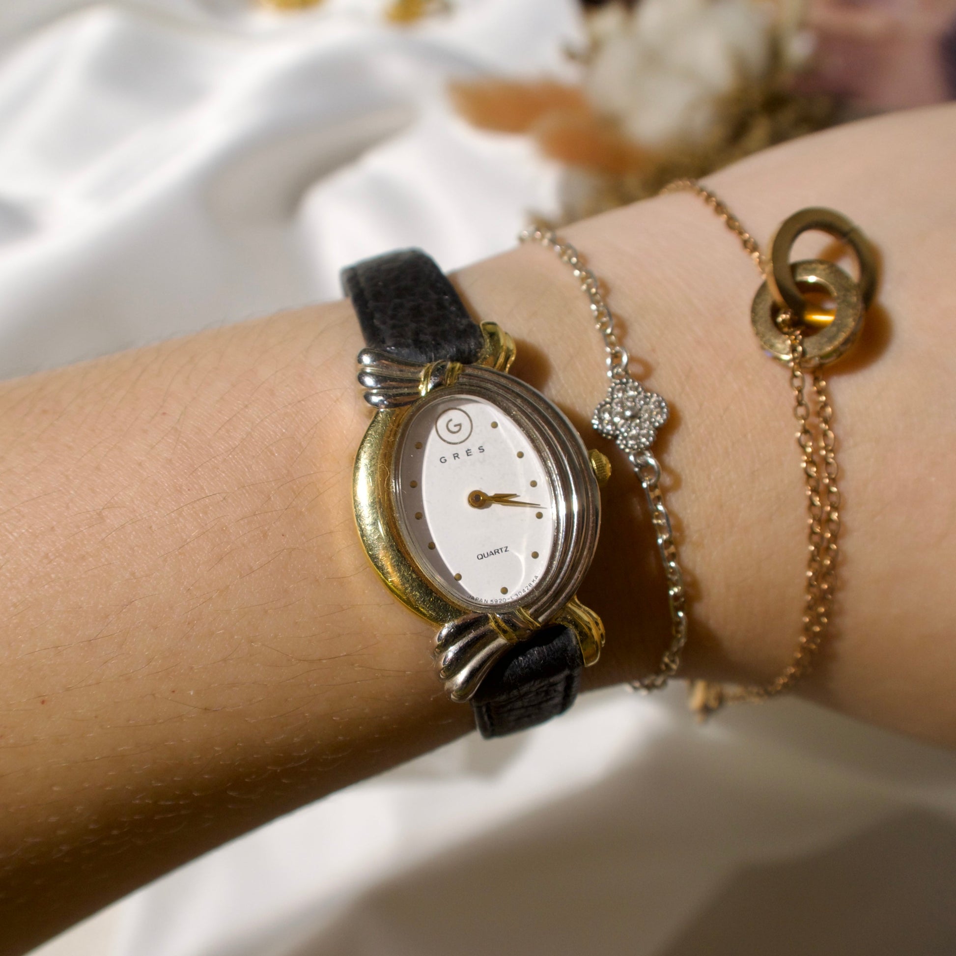 GRES by Ctz. Two Tone Leather Strap Watch