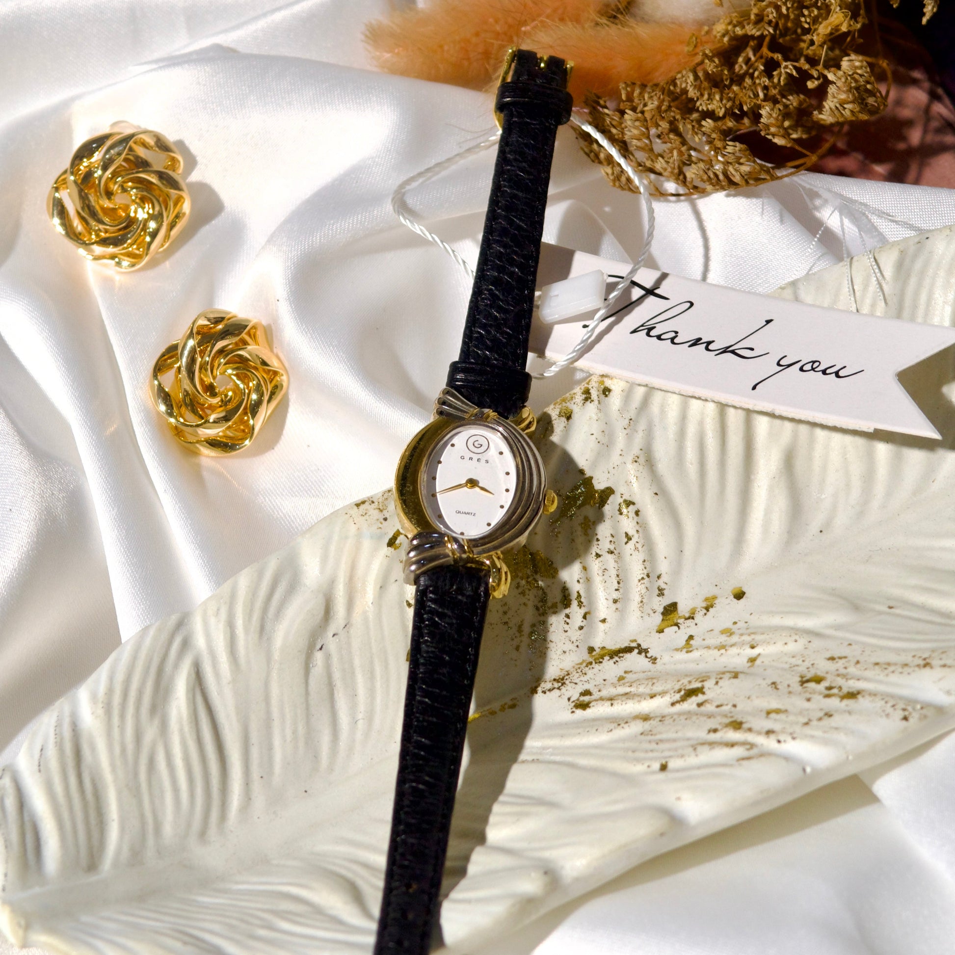 GRES by Ctz. Two Tone Leather Strap Watch