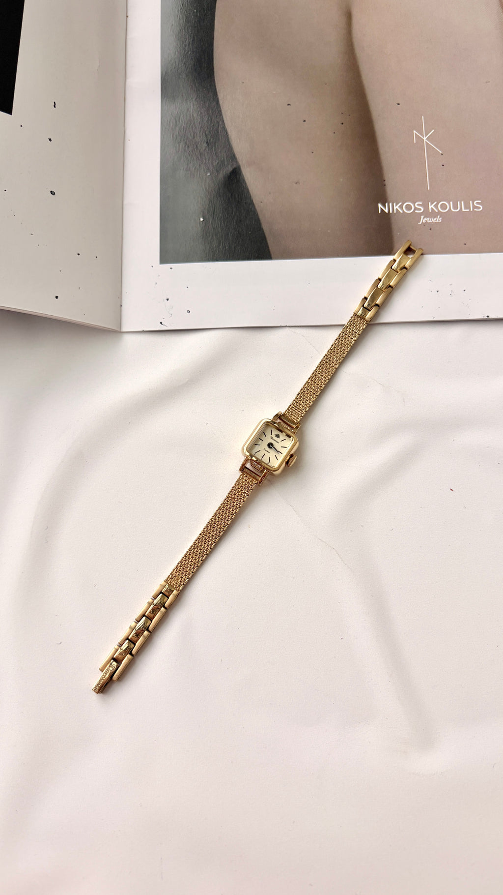 [Fullset WITH BOX] Rosemont Precision Square Dial with Gold Chain Watch