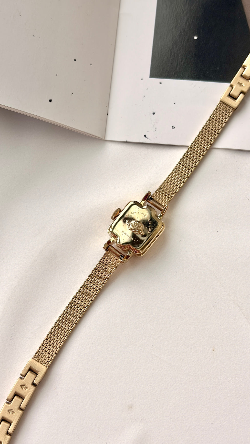 [Fullset WITH BOX] Rosemont Precision Square Dial with Gold Chain Watch