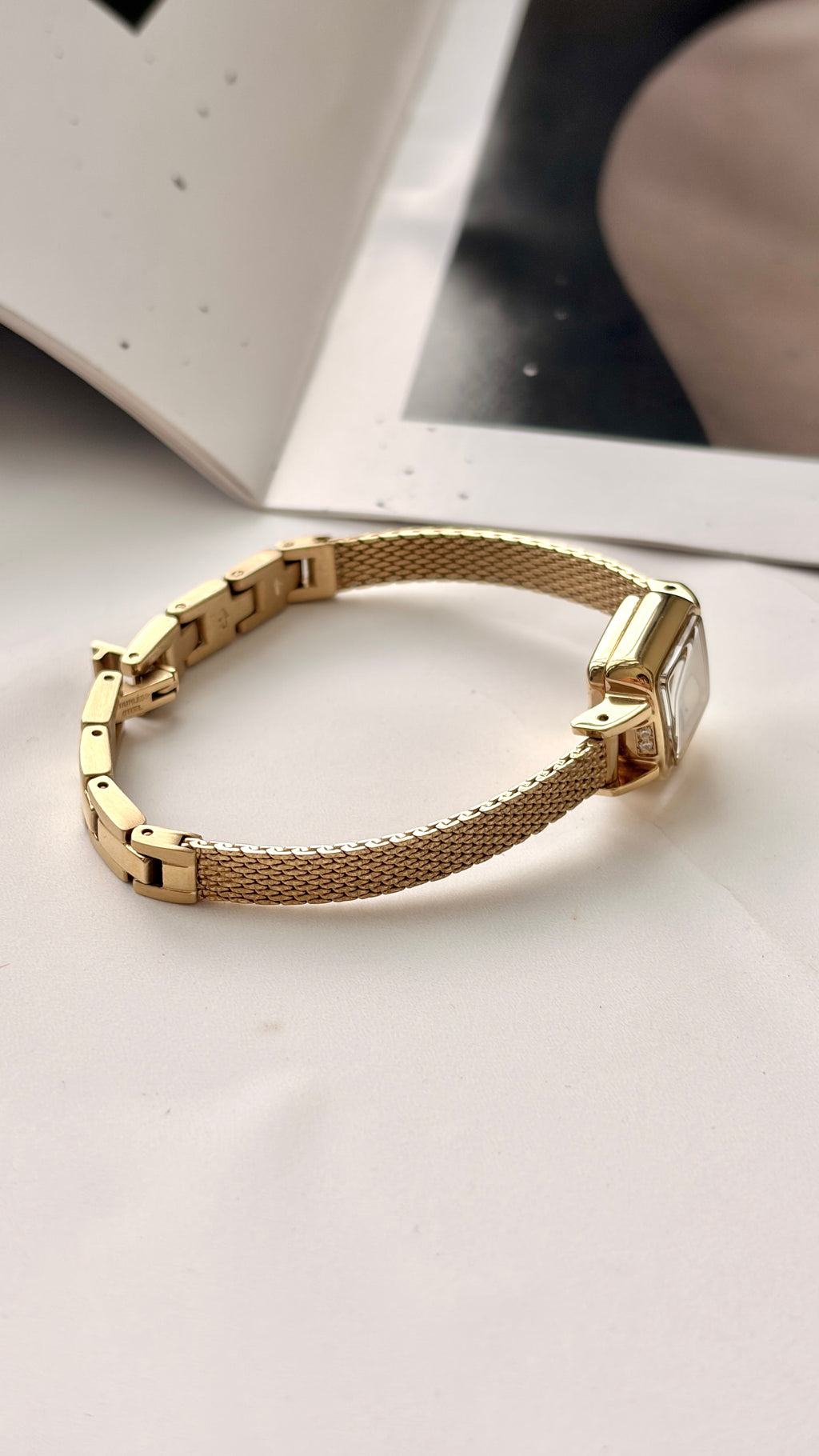 [Fullset WITH BOX] Rosemont Precision Square Dial with Gold Chain Watch