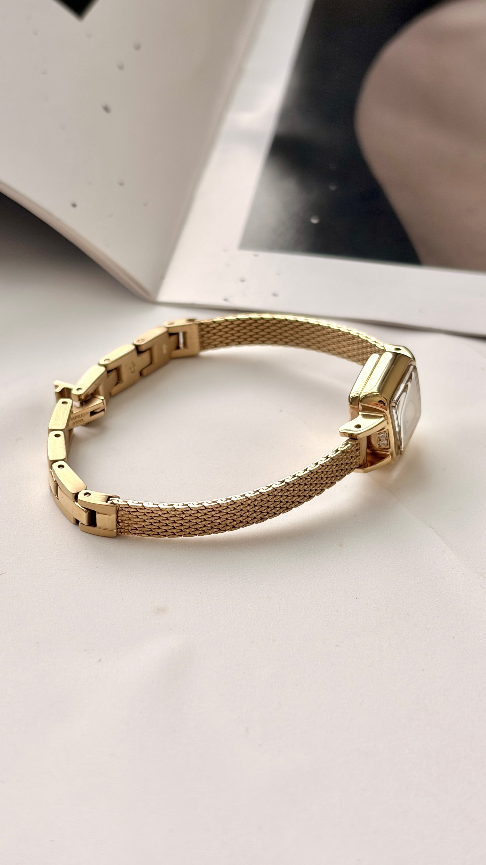 [Fullset WITH BOX] Rosemont Precision Square Dial with Gold Chain Watch