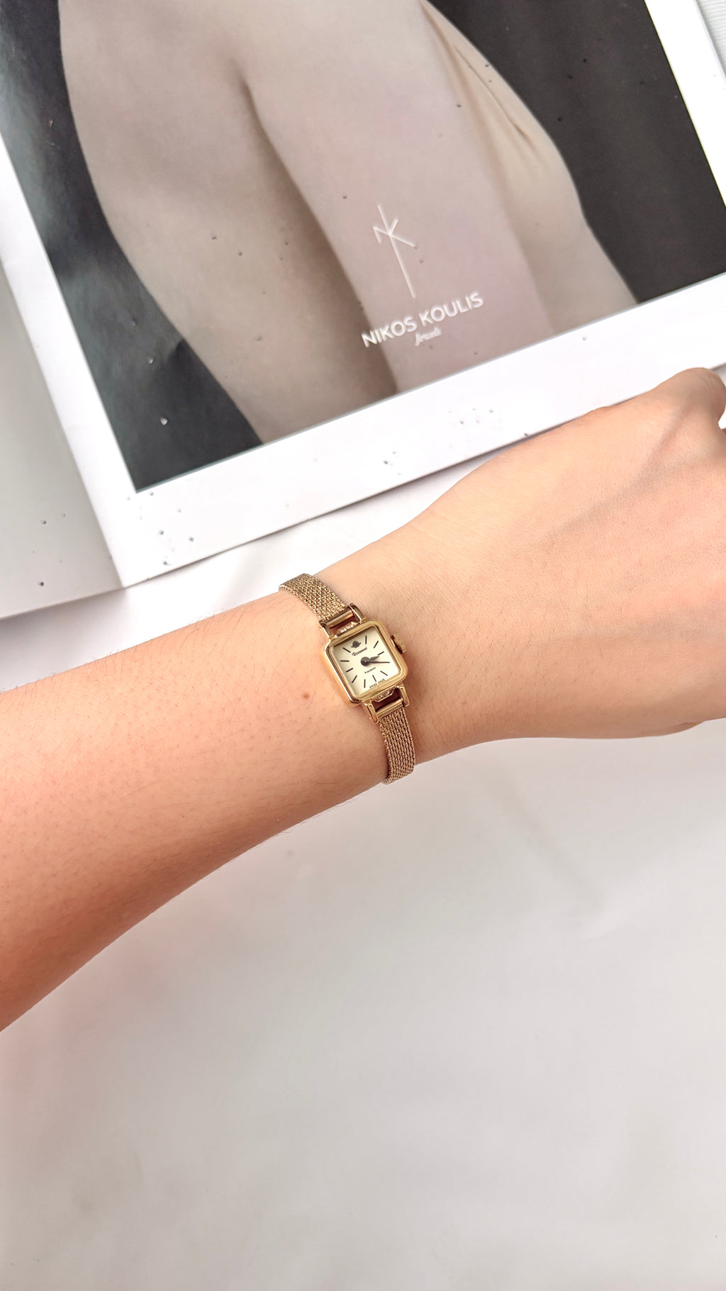 [Fullset WITH BOX] Rosemont Precision Square Dial with Gold Chain Watch