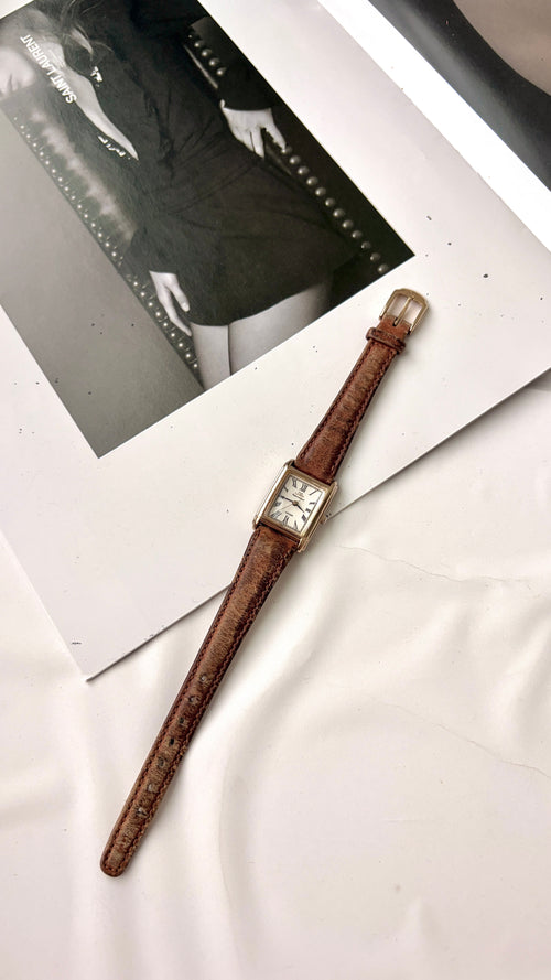 CTZ Club La Mer White Rect Dial with Brown Strap Watch