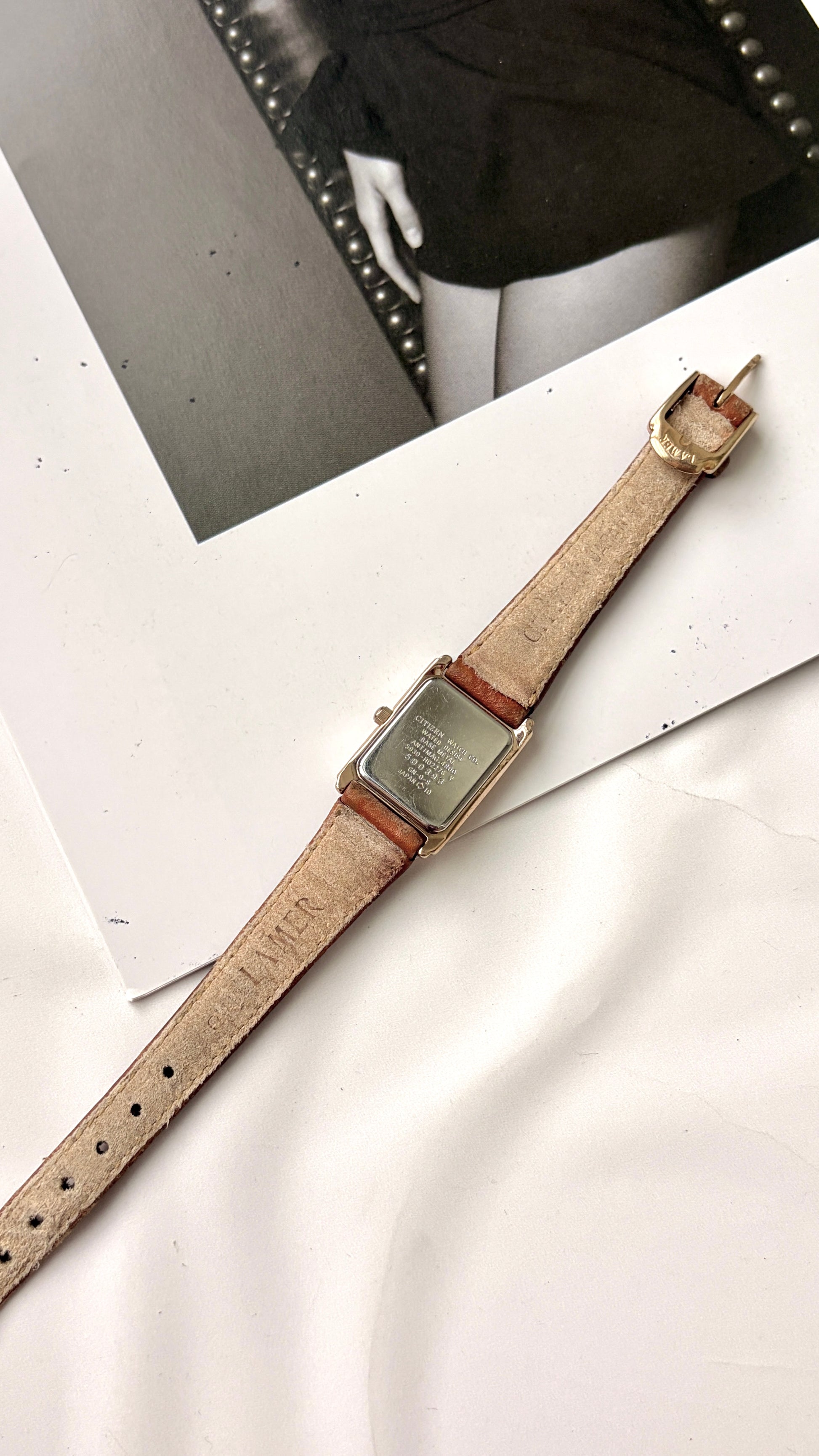 CTZ Club La Mer White Rect Dial with Brown Strap Watch