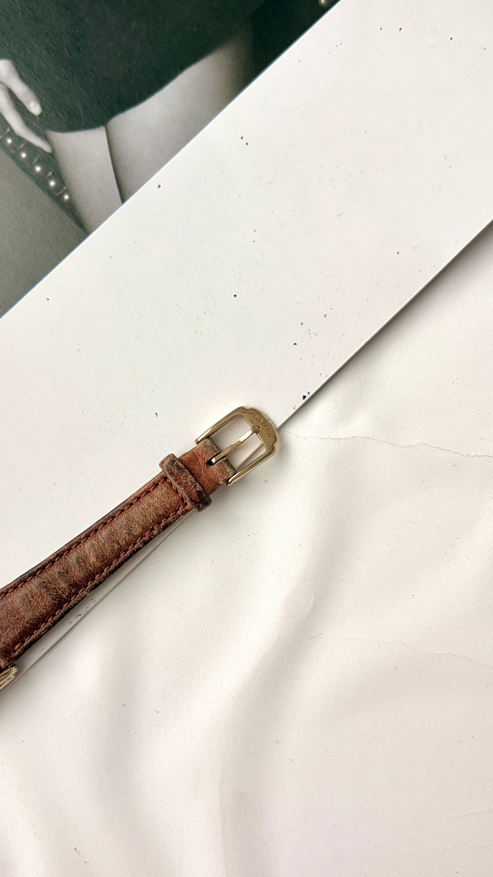 CTZ Club La Mer White Rect Dial with Brown Strap Watch