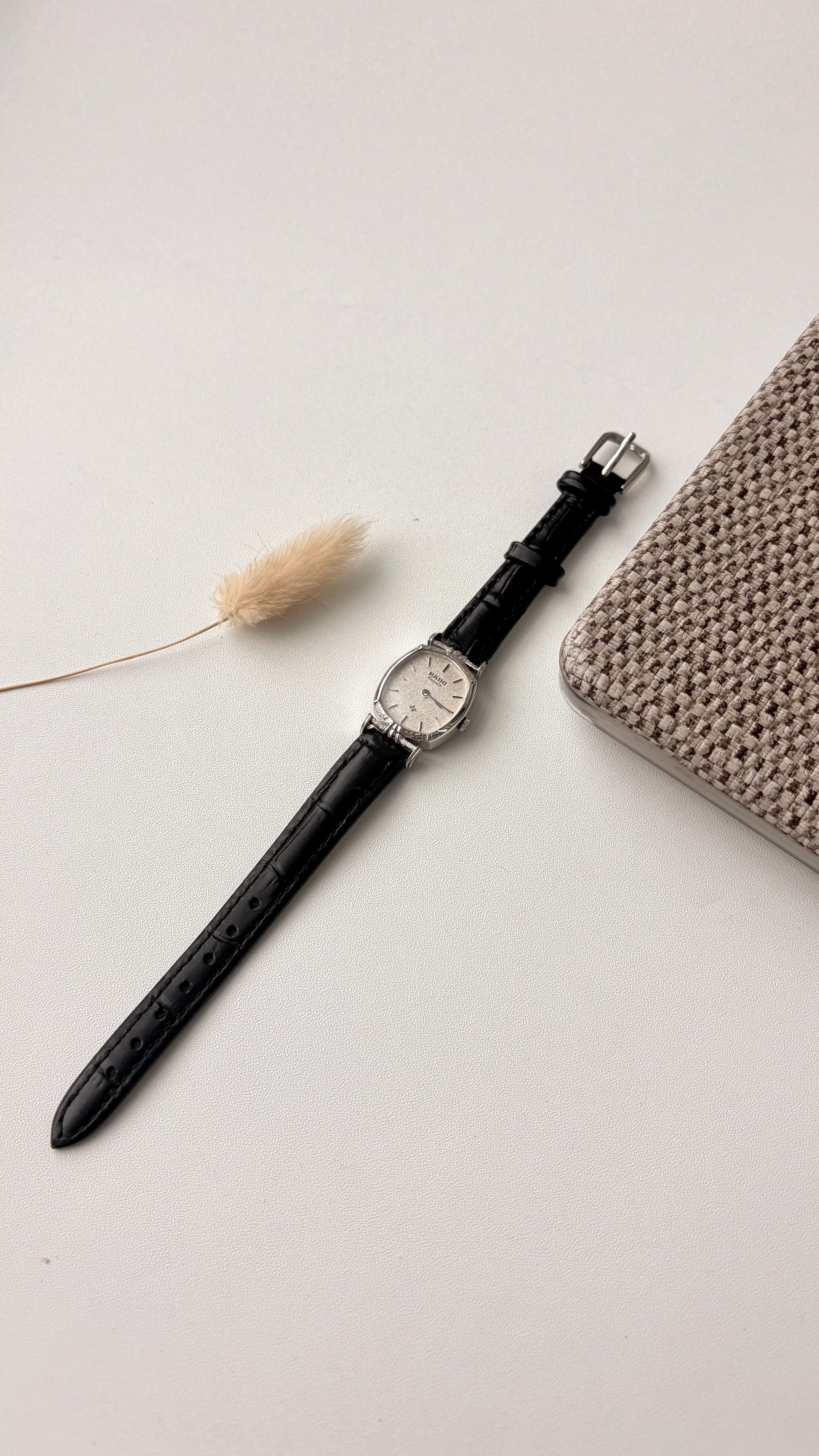 RD. Silver Dial with Black Strap Watch