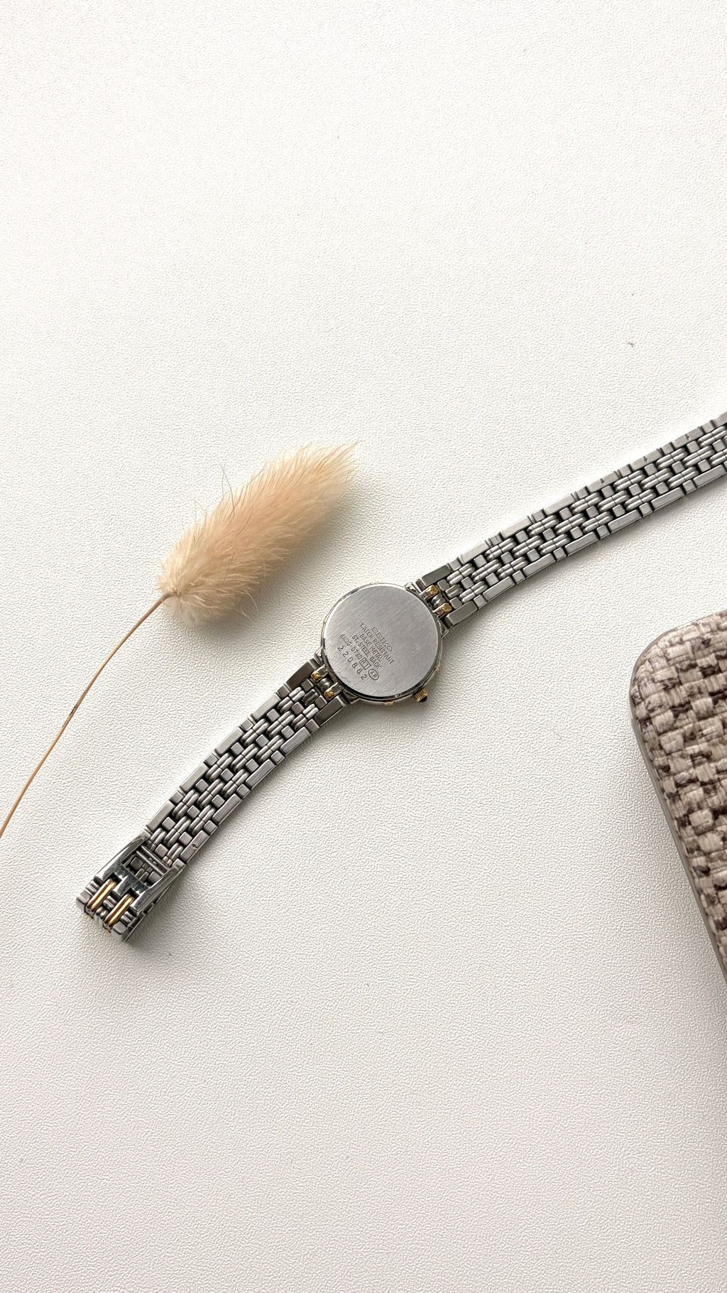 S. Exceline Beige Round Dial with Two Tone Chain Watch