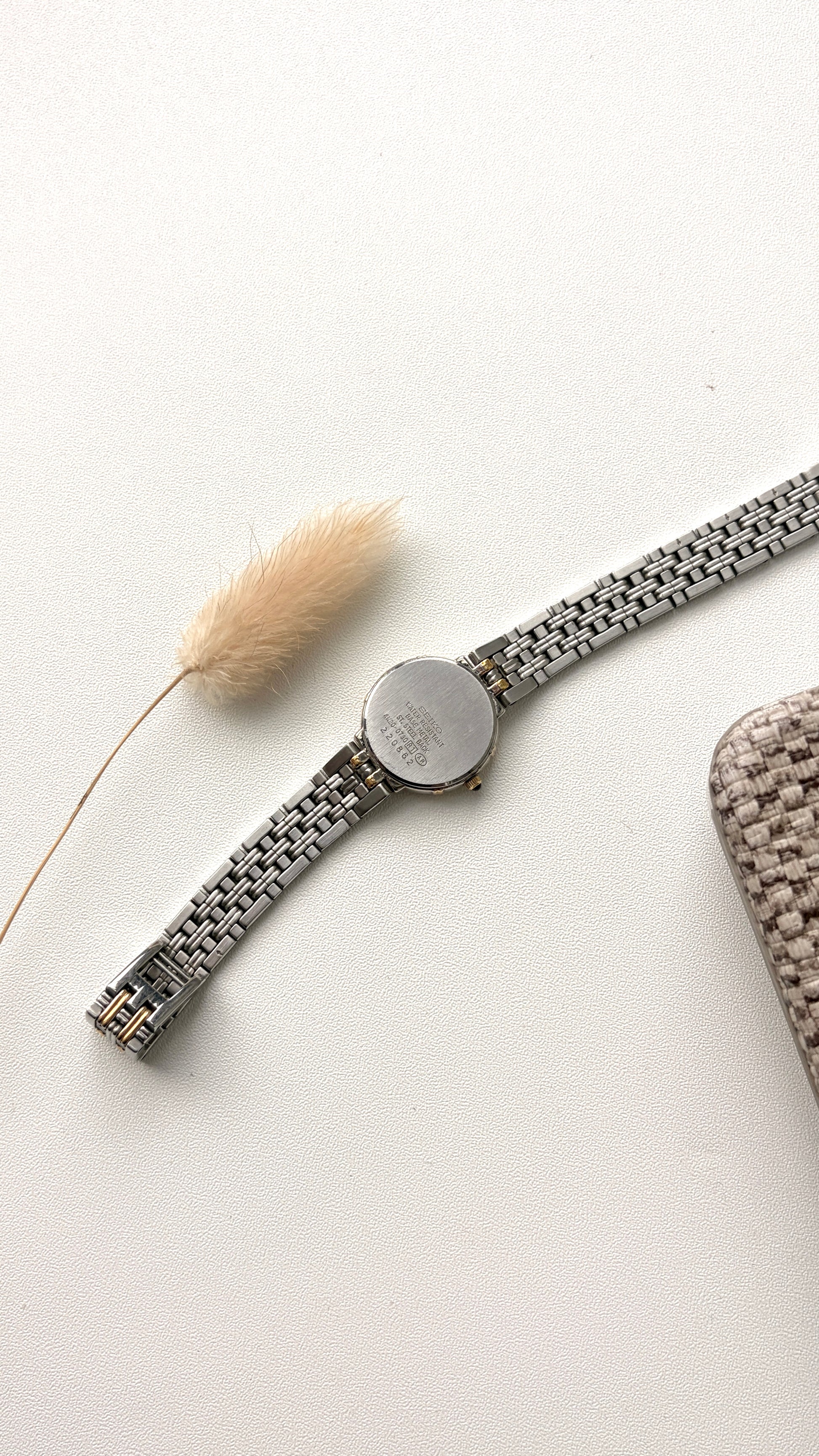 S. Exceline Beige Round Dial with Two Tone Chain Watch