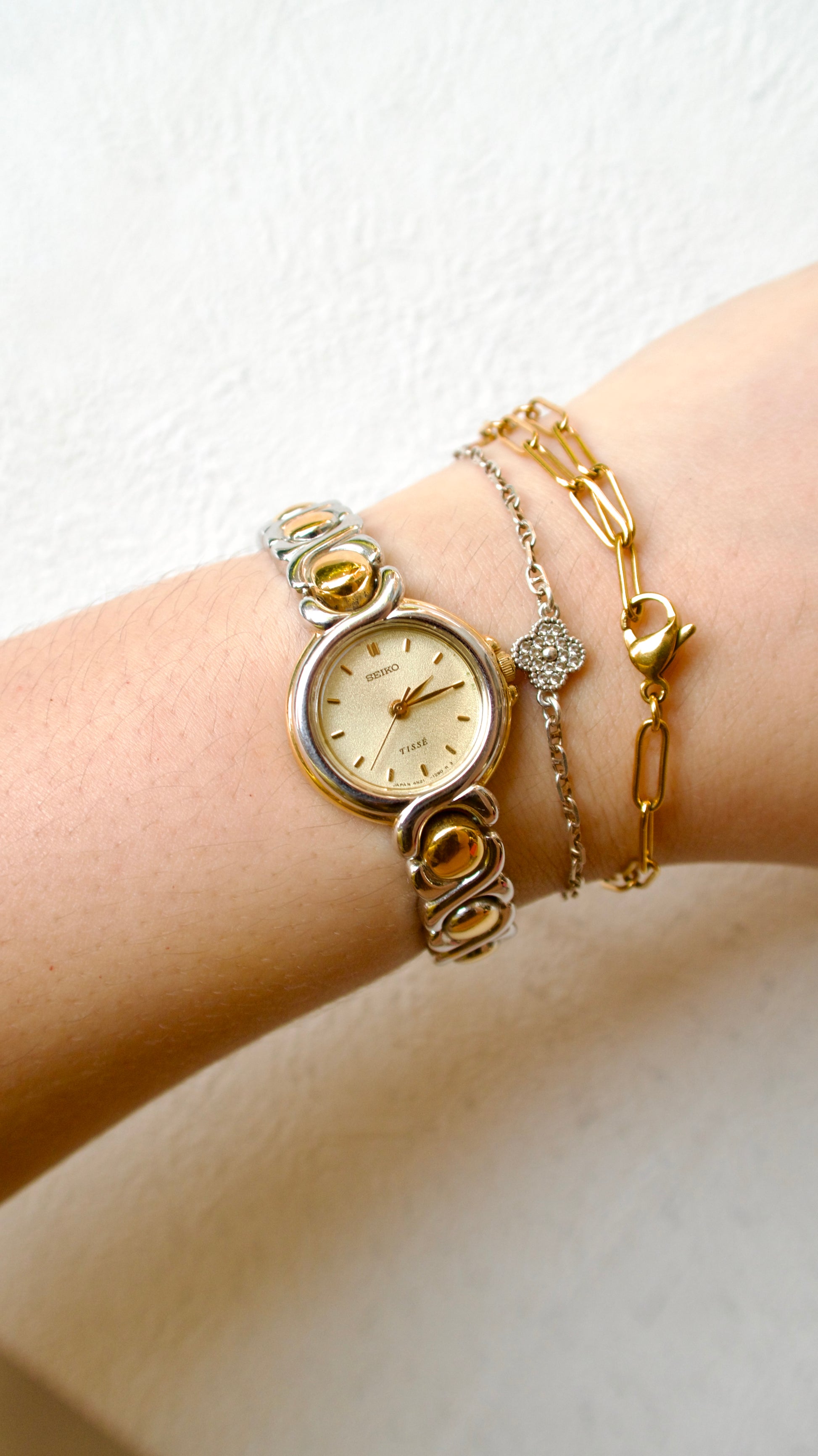 S. Tisse Round Dial Two Tone Chain