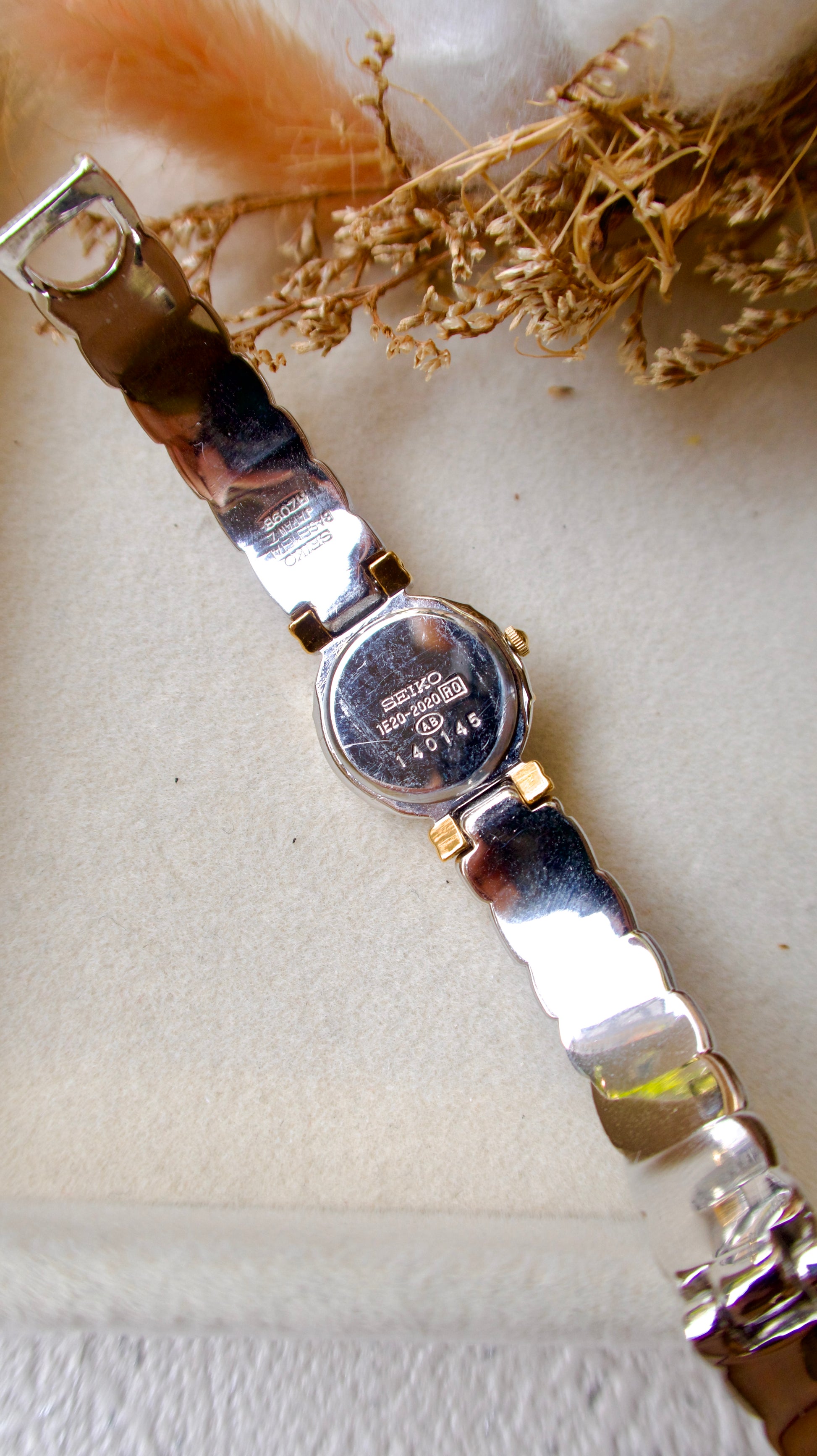 S. Silver Bangle White-Blue Round Dial Watch