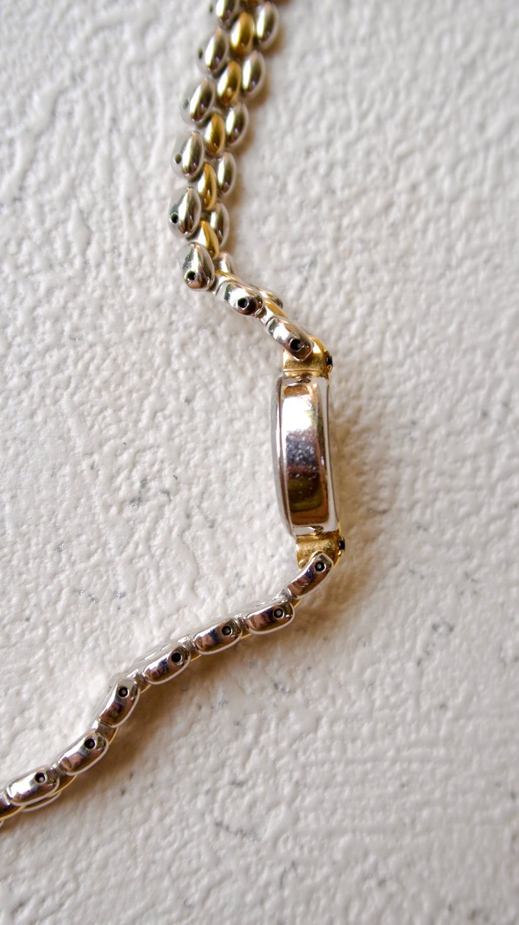 S. Blue Jewel Oval Dial with Two Tone Chain