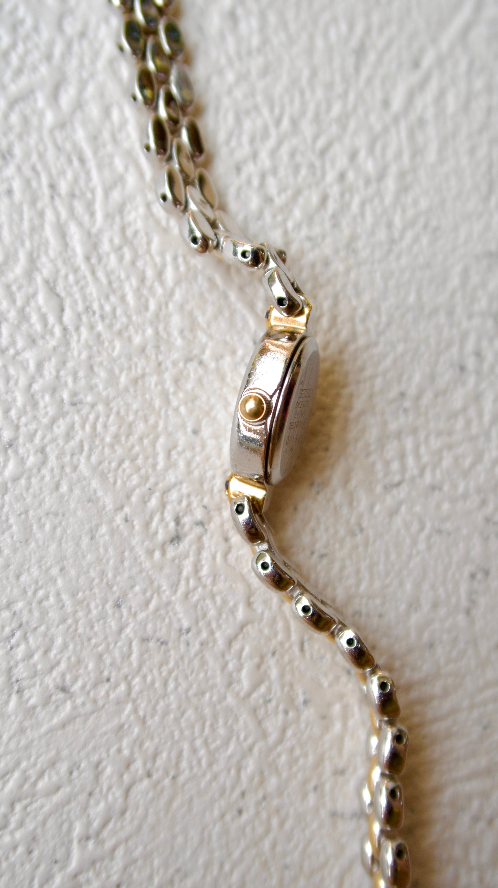 S. Blue Jewel Oval Dial with Two Tone Chain