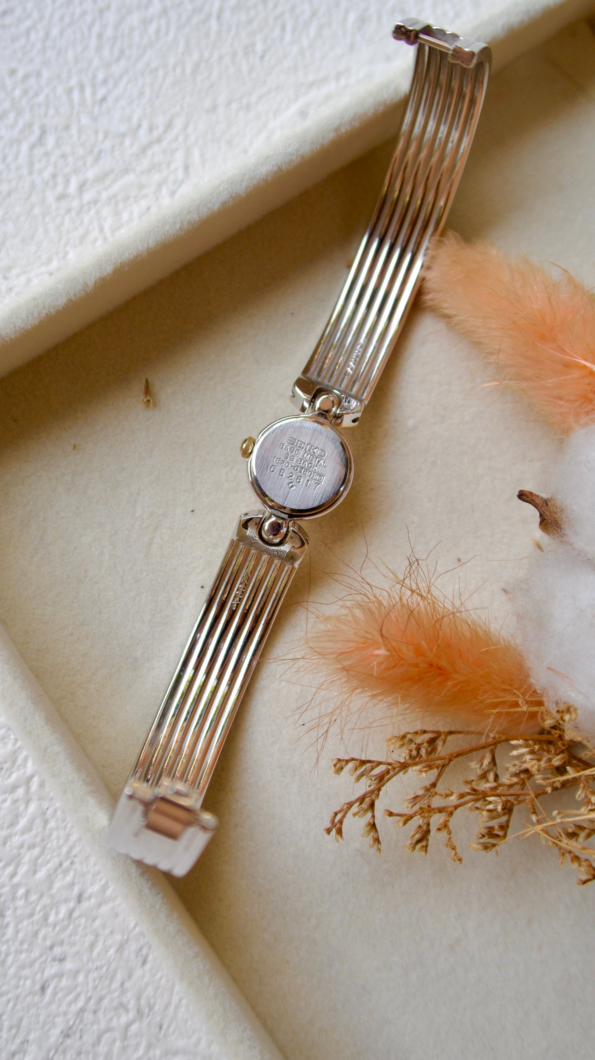 S. Round Dial Silver Bangle