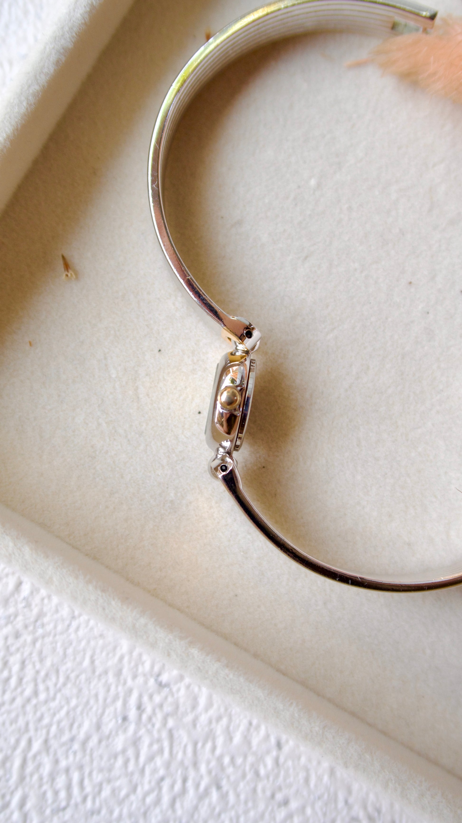 S. Round Dial Silver Bangle