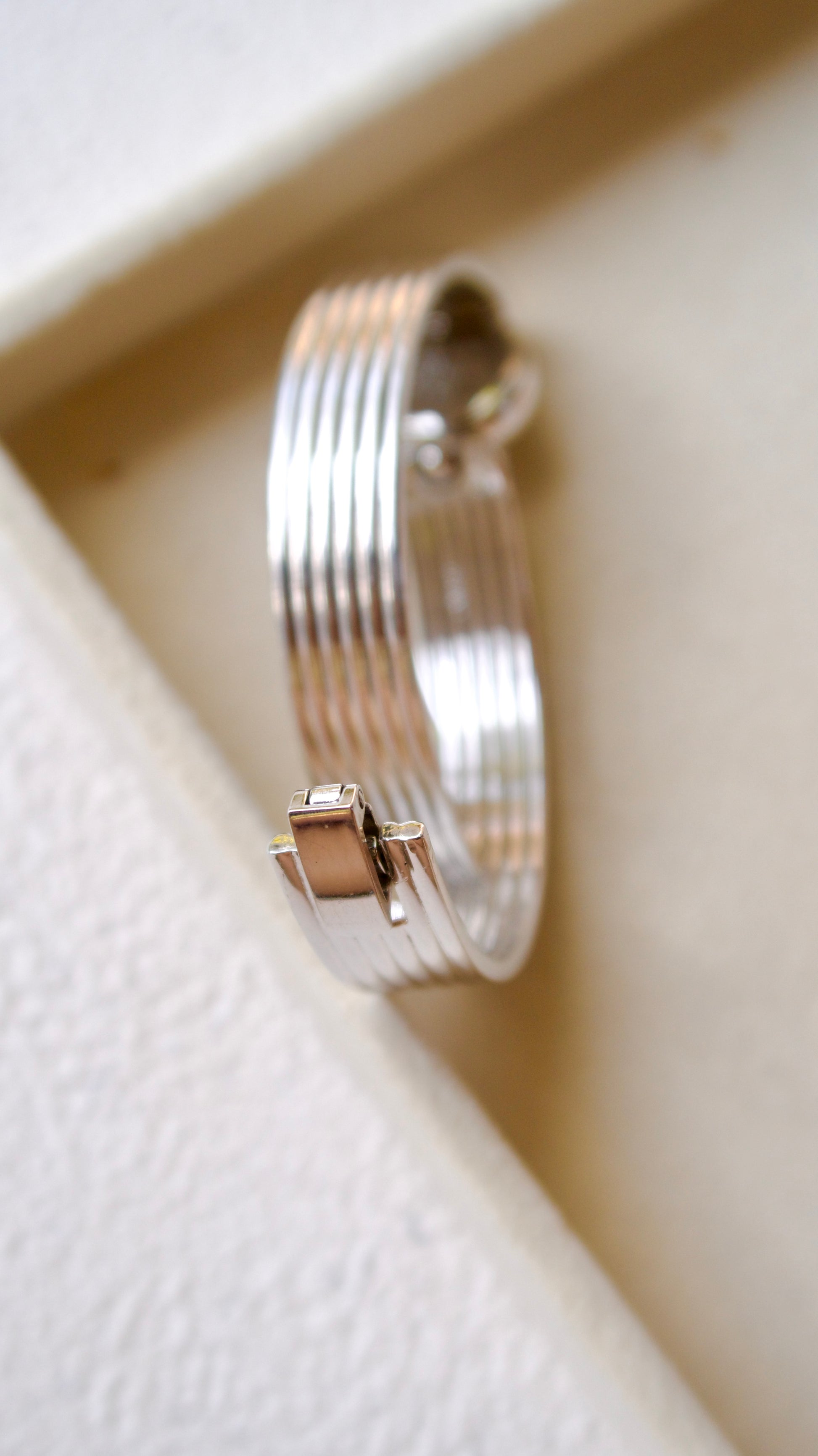 S. Round Dial Silver Bangle