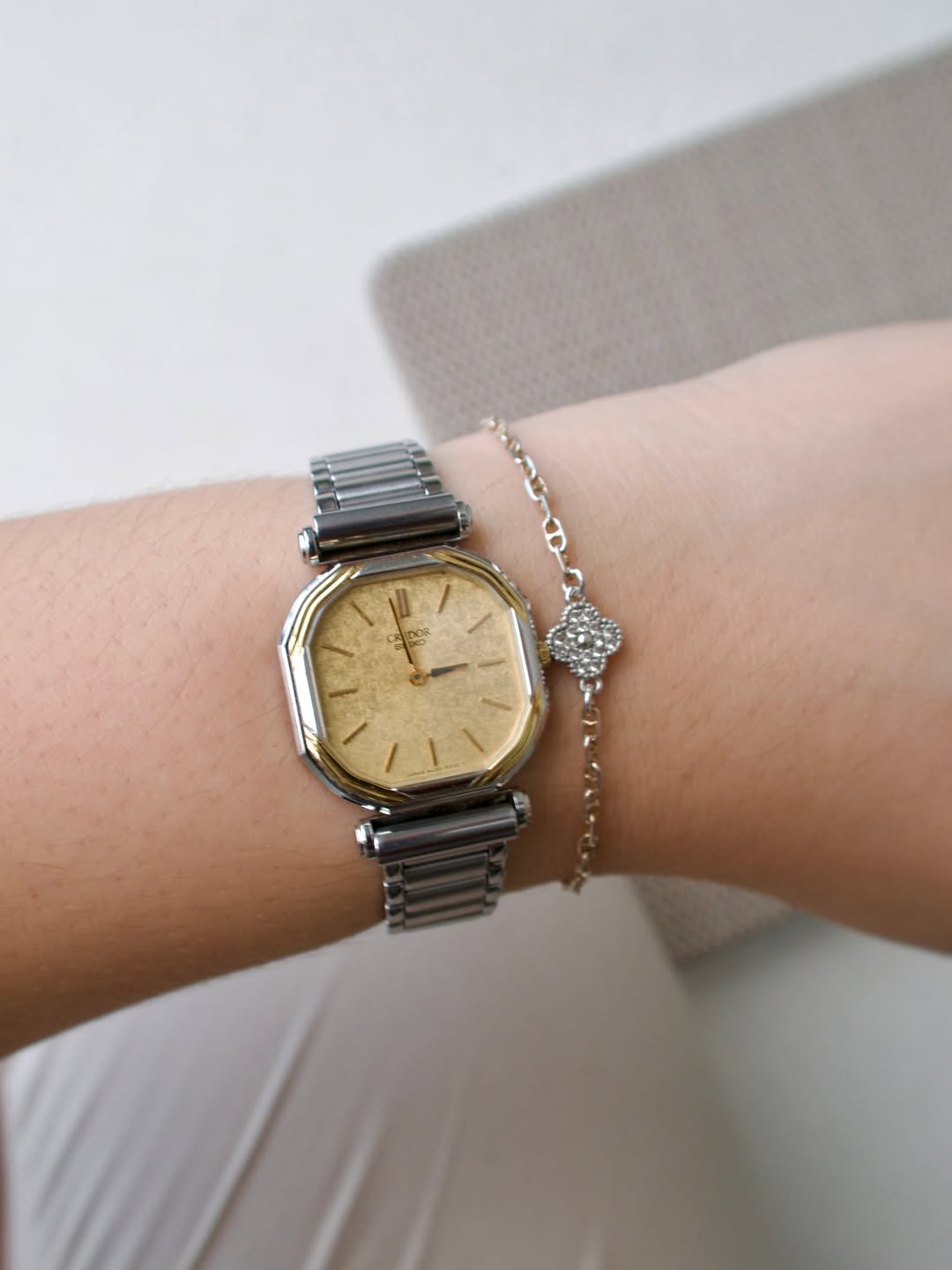 S. Credor Silver Chain Watch