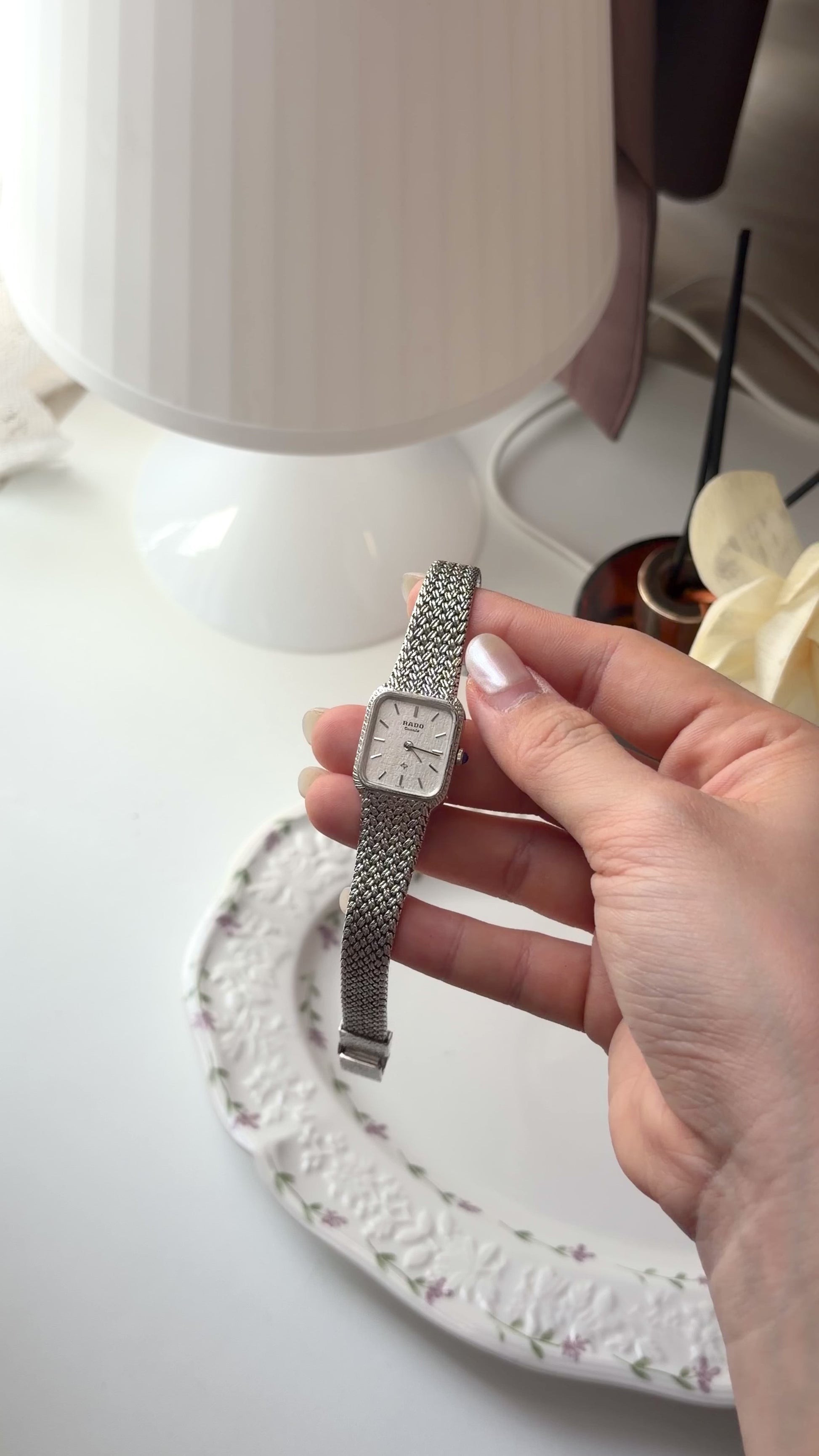 RD. Elegance Silver Square Dial Silver Chain Watch