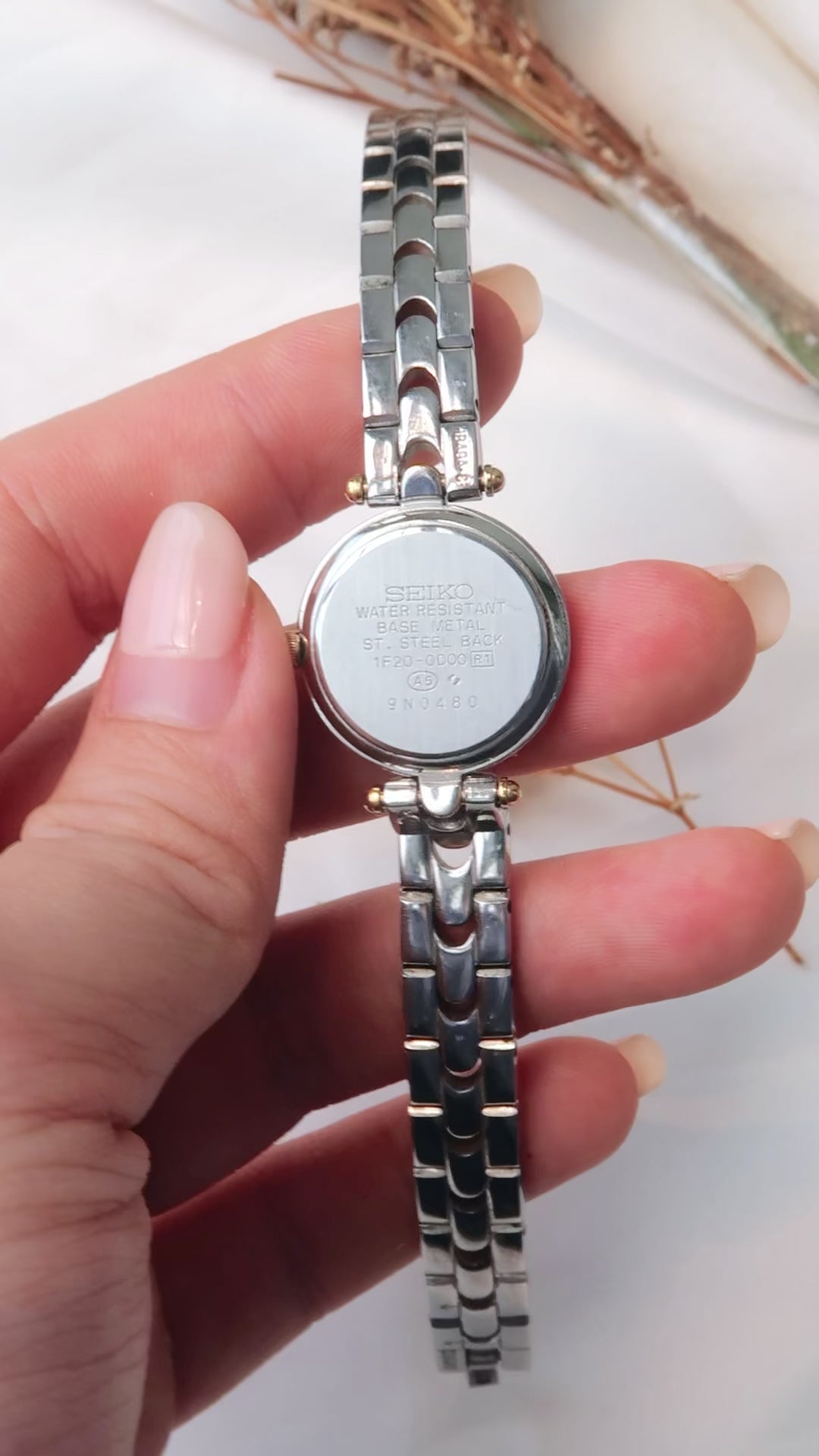 S. Exceline Silver Round Dial with Two Tone Chain