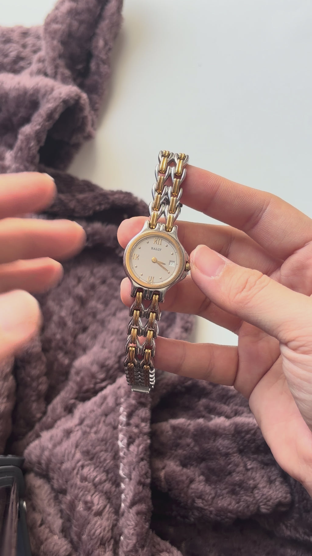 BALLY. Round Silver Dial with Two Tone Watch