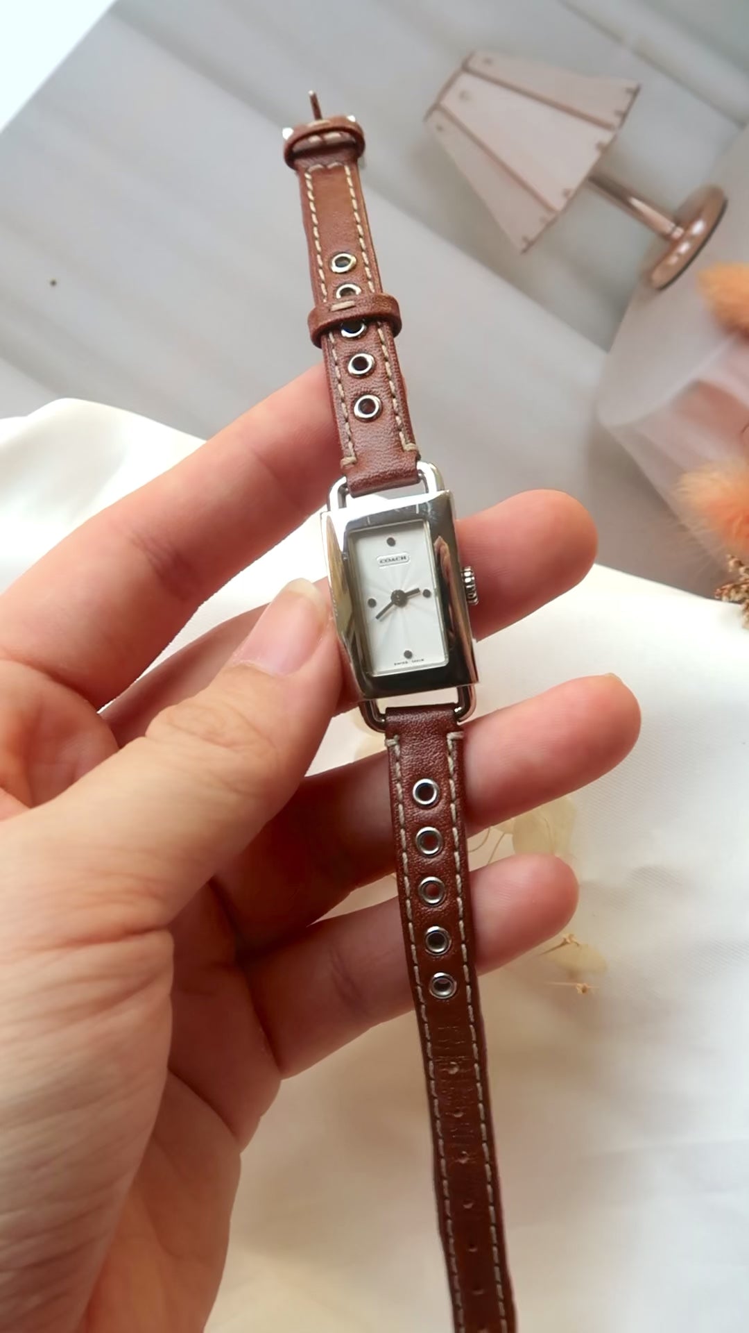 [WITH BOX] CC. Silver Dial with Brown Strap Watch