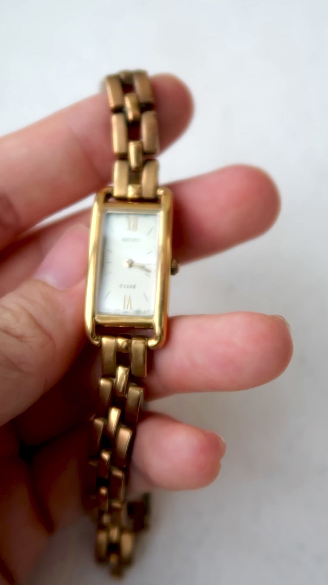 S. Tisse Rose Gold Chain Square Dial
