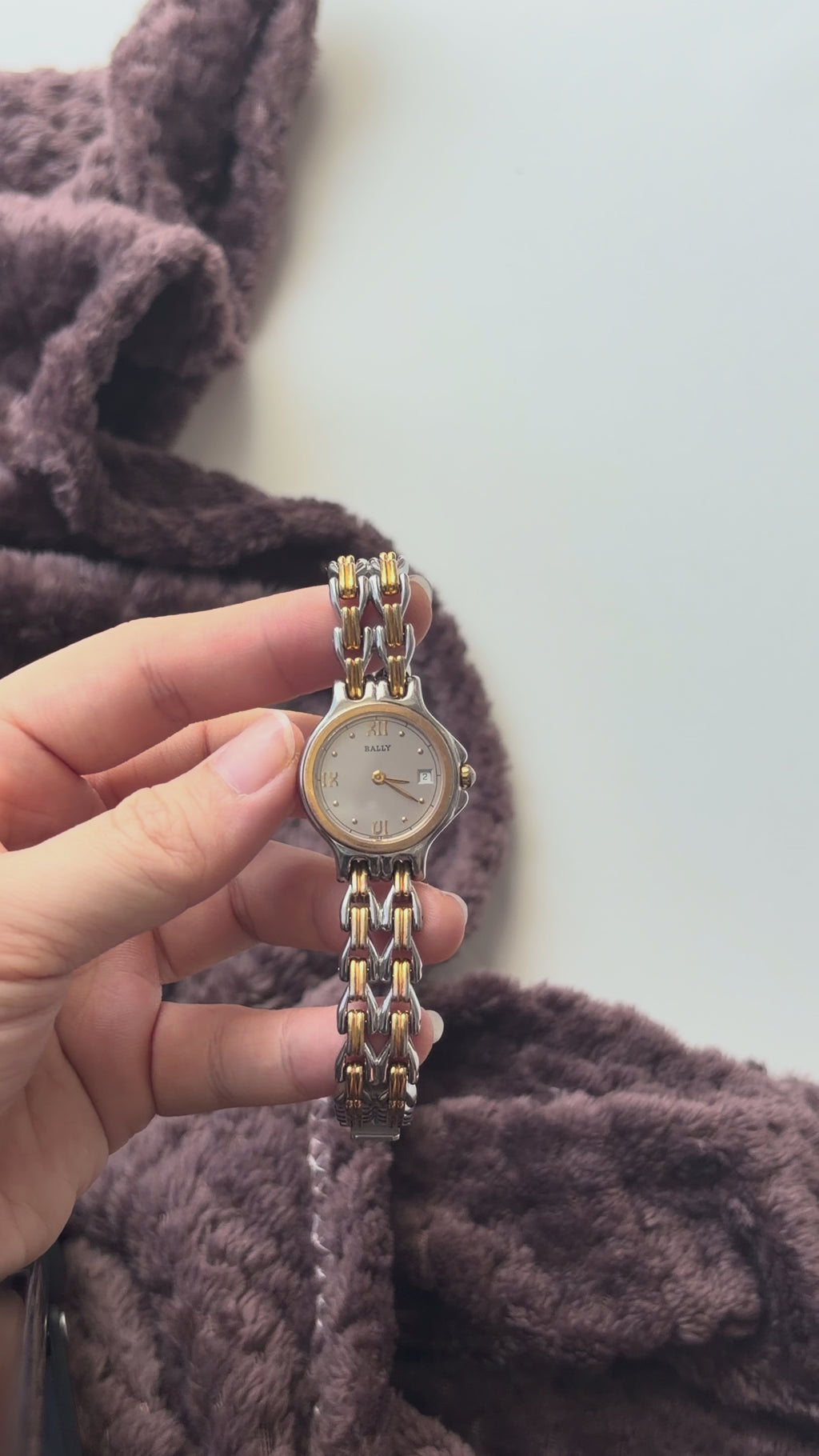 BALLY. Round Silver Dial with Two Tone Watch
