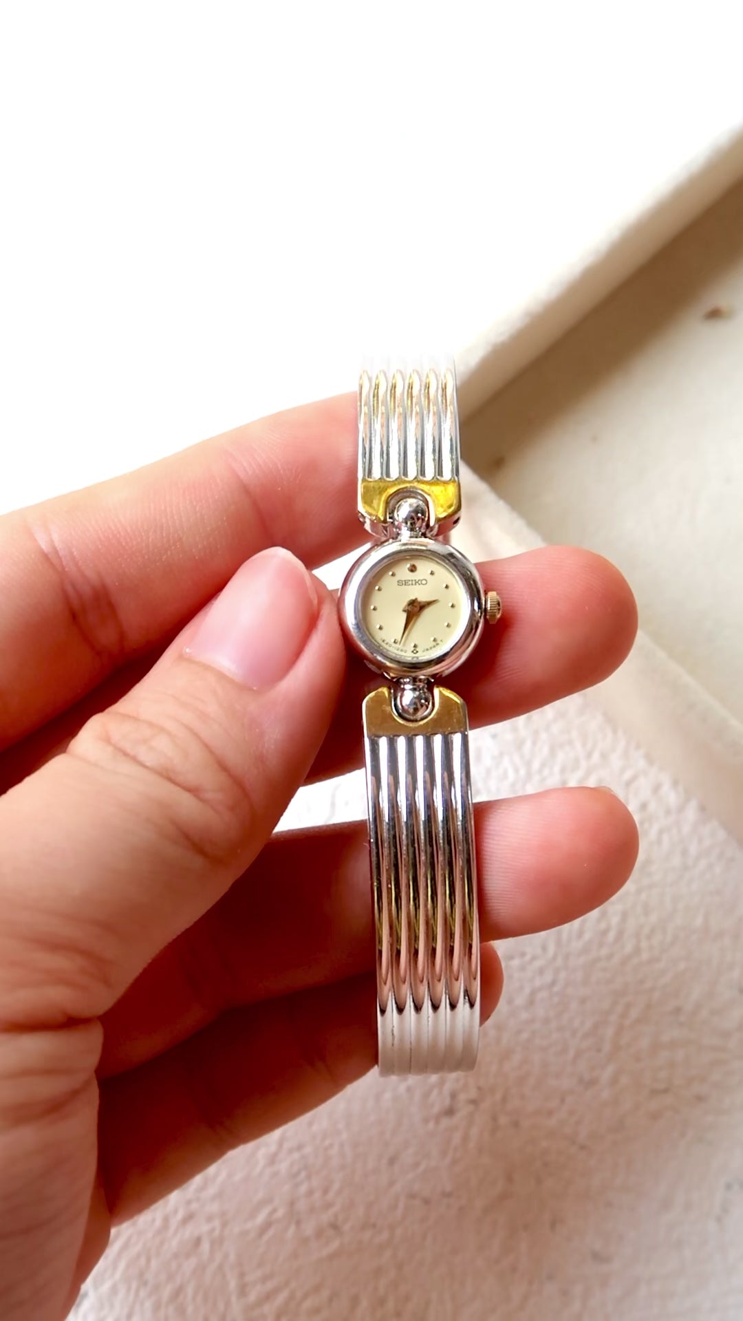 S. Round Dial Silver Bangle